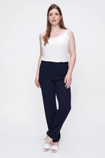 By Saygı Imported Crepe Plus Size Trousers with Elastic Sides.