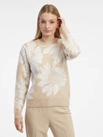 Orsay Bílo-béžový dámský květovaný svetr - Dámské