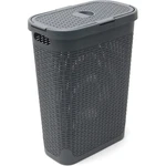 Szary kosz na pranie Addis Rattan Effect Slim Hamper, 40 l