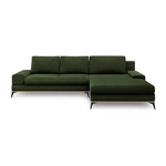 Butelkowozielony rozkładany narożnik Windsor & Co Sofas Planet, prawostronny
