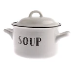 Biały ceramiczny garnek z pokrywką Dakls Soup, 920 ml