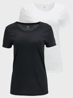 Set of two women's basic T-shirts in black and white GAP