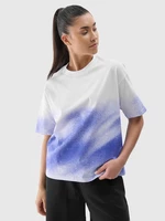 Dámské tričko oversize s potiskem - kobaltové