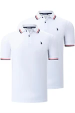 DUO SET T8594 DEWBERRY MENS T-SHIRT-WHITE-WHITE