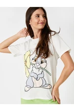 Koton Licensed by Disney Printed T-Shirt with Short Sleeves