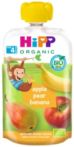 HIPP BIO 100% ovocie Jablko-Hruška-Banán 100 g