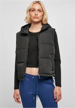 Women's recycled twill vest black