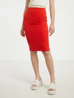 Červená dámská pouzdrová sukně CAMAIEU