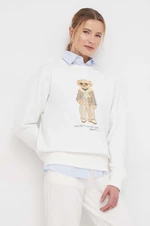 Mikina Polo Ralph Lauren dámská, béžová barva, s potiskem, 211924298