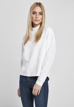 Women's Oversized High Neck Crew White