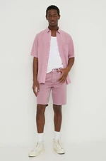 Bavlnené šortky Levi's ružová farba
