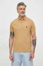 Bavlnené polo tričko Tommy Hilfiger béžová farba, jednofarebný, MW0MW34783