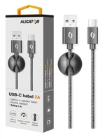 Datový kabel ALIGATOR PREMIUM 2A, USB-C, Black