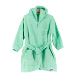 XKKO BIO Bavlnený župan Organic - Grey Stars, 6-12m, mint
