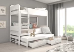 Poschoďová dětská postel Icardi 180x90 cm, bílá