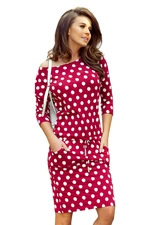 Numoco polka dot sports dress with ties and pockets