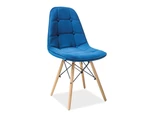 Designová jídelní židle Alexis, modrá látka
