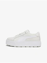 White Women's Leather Platform Sneakers Puma Karmen L Vapor - Women