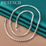 Blueench 925 Sterling Silver 4mm Snake Chain Thick Chain Necklace for Women Men Party Wedding Personality Fashion JewelryBlueenc