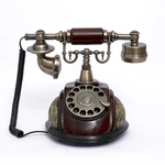 Vintage Corded Phone Landline Old Fashioned Rotary Dial Telephone with Redial, Handsfree, Retro Ringtones for Home Office