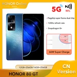 NEW HONOR 80 GT 5G Smartphone Snapdragon 8+ 120Hz NFC 16GB 256GB Independent Graphics Chip 66W Super Fast Charge Cellphone