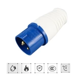 240V 16A 3 Pin Blue Industrial Waterproof Plugs& Socket Male/FemA *Material: Plastic *Color: Blue & White *Voltage: 240V