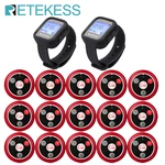 Retekess Hookah Restaurant Pager Wireless Waiter Calling System 2 TD106 Waterproof Watch+15pcs T117 Call Buttons Cafe Bar Hotel