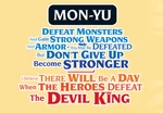 Mon-Yu: Defeat Monsters And Gain Strong Weapons And Armor. You May Be Defeated, But Don’t Give Up. Become Stronger. I Believe There Will Be A Day When