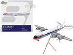 Lockheed L-188 Electra Commercial Aircraft "Braniff International Airways" White with Blue Stripes "Gemini 200" Series 1/200 Diecast Model Airplane b