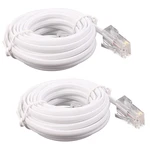 2X RJ11 6P4C To RJ45 8P4C Modular Phone Internet Extension Cable 3 Meter