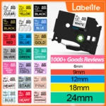 231 Label Tape 12mm Compatible for tze231 Brother Tape 12mm 18mm 24mm 221 241 251 for Brother Label Printer PTH110 PTD600 P710BT