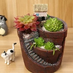 Hanging Garden Potted Micro Landscape Meat Plant Pots Small House Resin Decoration