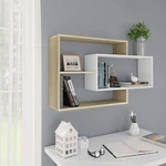Wall Shelves White and Sonoma Oak 40.9"x7.9"x23.6" Chipboard