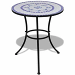 vidaXL Bistro Table Blue and White 23.6&quot