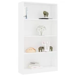 4-Tier Book Cabinet White 31.5"x9.4"x55.9" Chipboard