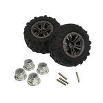 2PCS FLYHAL Q901 Pro Wheel Tire Kit RC Car Parts Rubber Tire 4 * Lock Nut