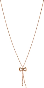 Liu Jo Růžově pozlacený ocelový náhrdelník s mašličkou LJ1290