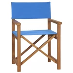 Režisérská židle teakové dřevo Dekorhome Modrá,Režisérská židle teakové dřevo Dekorhome Modrá