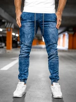 Tmavě modré pánské džínové jogger kalhoty Bolf TF127