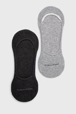 Ponožky Calvin Klein (2-pak) pánske, šedá farba, 701218708