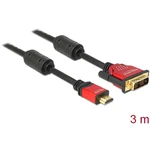 Delock HDMI / DVI káblový adaptér #####HDMI-A Stecker, #####DVI-D 18+1pol. Stecker 3.00 m čierna 84343  #####HDMI-Kabel