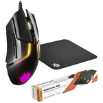 Steelseries Rival 600, Qck Medium Bundle herná myš káblový optická čierna 7 null 12000 dpi odnímateľný kábel, ergonomick