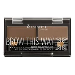 Rimmel London Brow This Way 2,4 g set a paletka na obočí pro ženy 002 Medium Brown