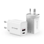 BlitzWolf® BW-S20 20W 2-Port PD3.0 QC3.0 Wall Charger Support FCP AFC Fast Charging EU AU Plug Adapter for iPhone 13 13