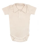 Mamatti Bavlněné body polo kr. rukáv, Baby Fox - béžové, vel. 86 (12-18m)