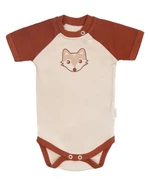 Mamatti Kojenecké body kr. rukáv, Baby Fox - béžová/hnědá, vel. 68 (3-6m)