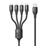 USAMS US-SJ515 U73 4 in 1 3AMicro Type-C for Lightning Aluminum Alloy Fast Charging Data Cable 1.2M for Samsung Galaxy