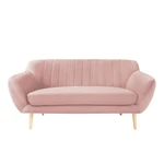 Svetloružová zamatová pohovka Mazzini Sofas Sardaigne, 158 cm