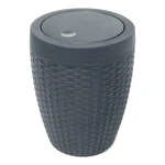 Sivý kúpeľňový kôš Addis Rattan Bath Bin Charcoal, 5 l