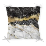 Sedák na stoličku Minimalist Cushion Covers Black Gold Marble, 40 x 40 cm